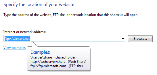 How to map FTP site in Windows 7