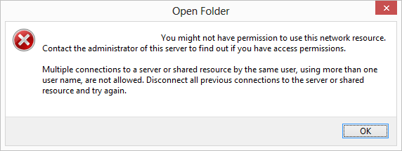 Permission To Use Network Resource Vista