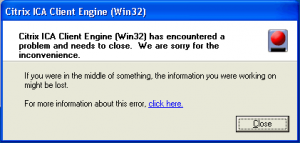 ica encountered citrix wincert
